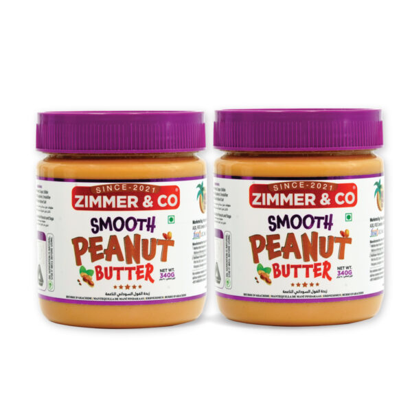 Zimmer & Co Smooth Peanut Butter Combo 2 X 340 G | HIGH in Protein 26 G 340 G (Pack of 2)