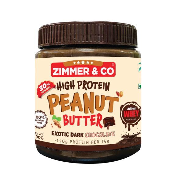 Zimmer & Co Smooth Peanut Butter 490 G | Exotic Dark Chocolate | Added Whey 30 GM | No Palm Oil | Premium Peanut Butter by The House of Zimmer & Co